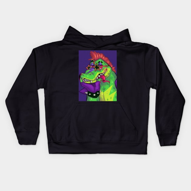 Montgomery Gator Rockstar Row Poster Kids Hoodie by Maru-Chan-Shop